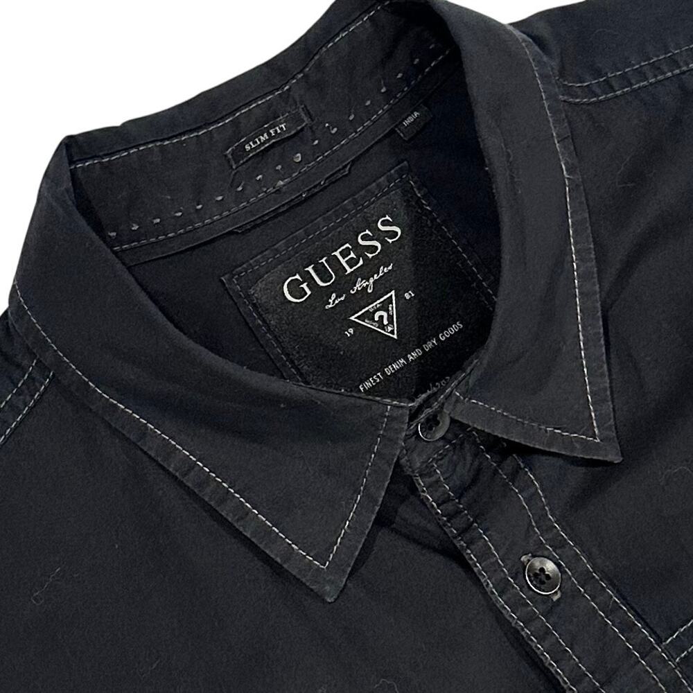 Guess 1981 Men’s Black Button-Down Shirt Grunge Country Rock